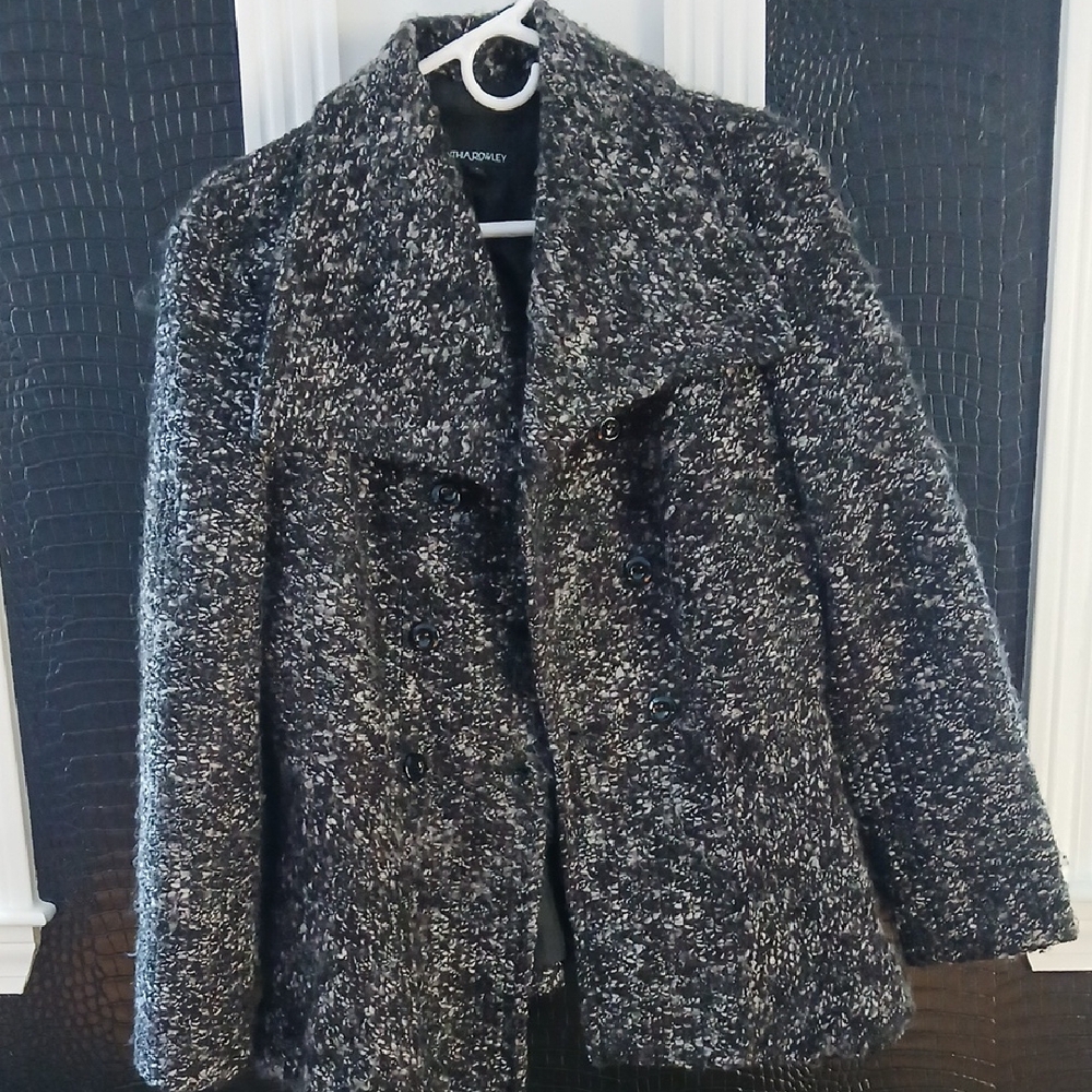 Cynthia Rowley Charcoal and Black Pea Coat - Picture 1 of 3